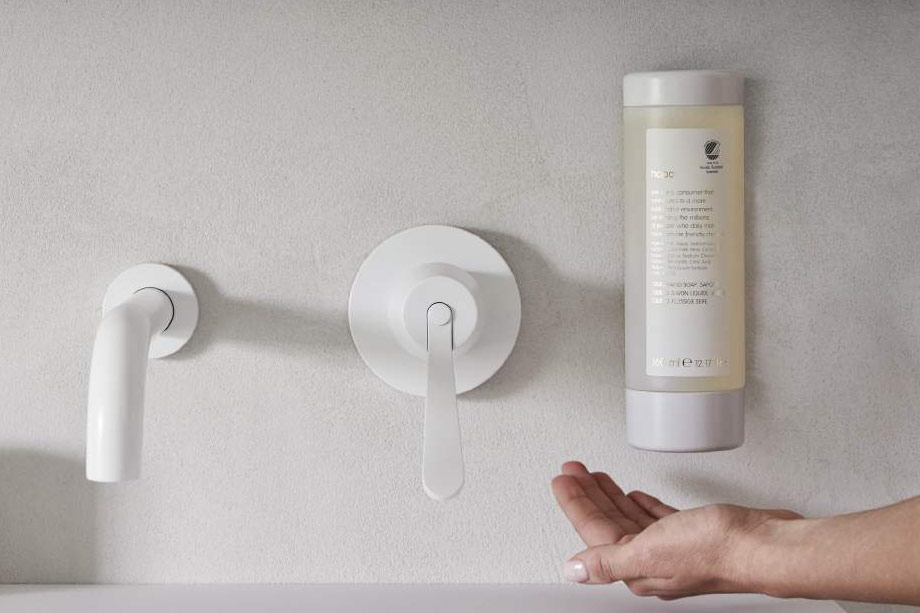 Dispenser sapone da muro bianco - TessilHotel