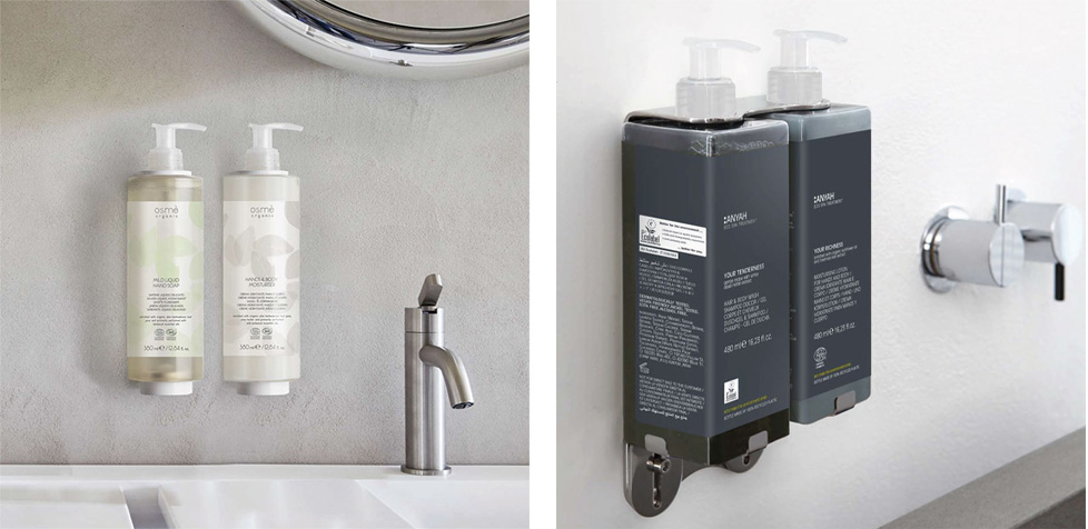 Doccia shampoo + Sapone liquido con dispenser a parete